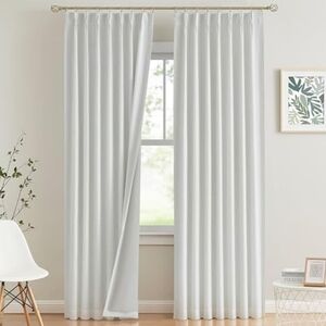 White Pinch Pleat Blackout Curtains